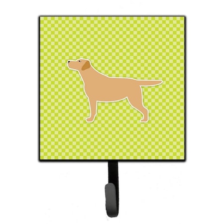 Carolines Treasures Yellow Labrador Retriever Checkerboard Green Leash or Key Holder BB3797SH4